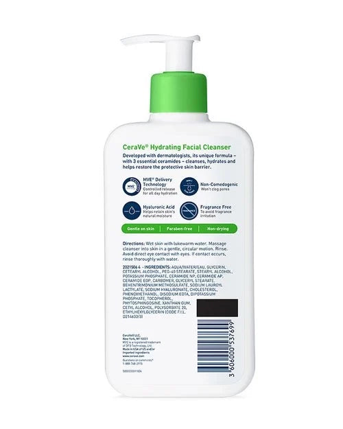 Cerave Hydrating Facial Cleanser β 236ml | Gentle Cleansing
