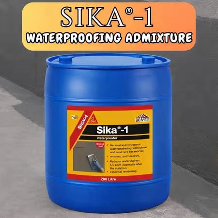 Sika 1 Waterproofing Chemical – Liquid Cement Additive for Leak-Proof Concrete