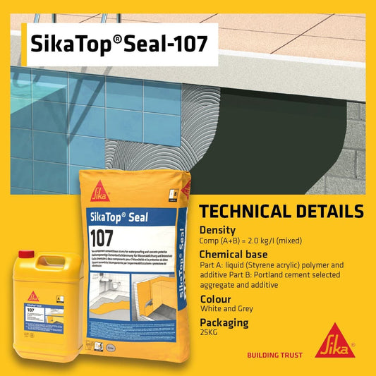 SikaTop Seal-107 – Premium Cementitious Waterproofing Chemical (25 KG)