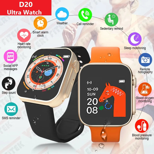 D20 Ultra Smart Watch - Heart Rate, Blood Pressure, Oxygen Monitor