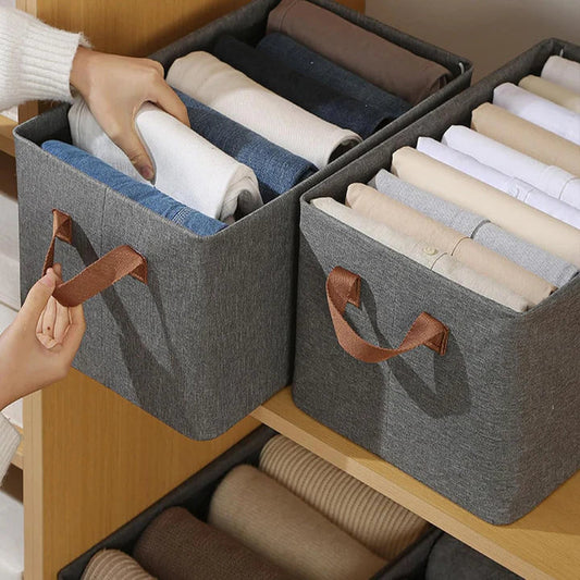 Wardrobe Clothes Organizer Storage Box Foldable Drawer 2 Handles On Both Side